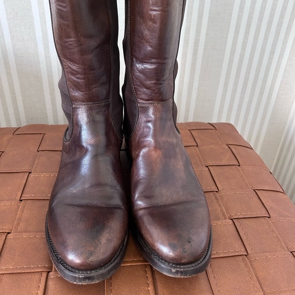 Alberto Fasciani Brown Italian Leather Riding Boots Women’s Size 37.5 - Picture 8 of 14